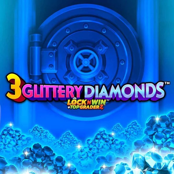 Slots logo of 3 Glittery Diamonds from PearFiction Studios at NV Casino