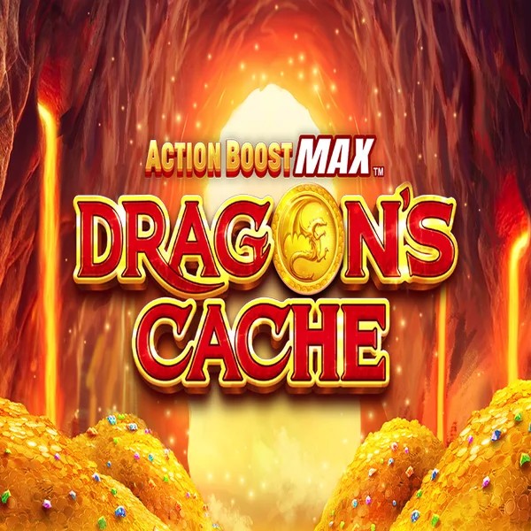 Action Boost Max Dragon's Cache slot visual from SpinPlay Games available on robosapien.nl